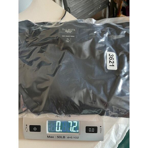 Talbots Petites Merino Wool Ruffle Lightweight Cardigan Sweater XLP Black Work - Picture 6 of 6